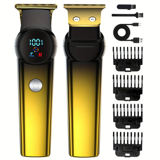 3pcs/se 1pc/sett Men's Professional Golden Hair Clipper & Trimmer Set