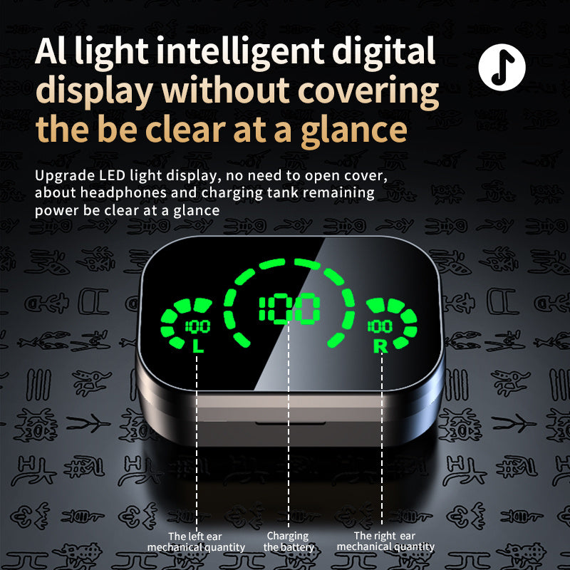 Large Screen Smart Digital Display In Ear Breathing Light