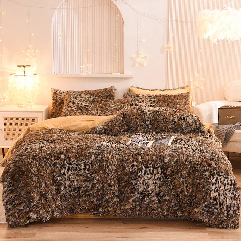 Luxury Thick Fleece Duvet Cover Queen King Winter Warm Bed