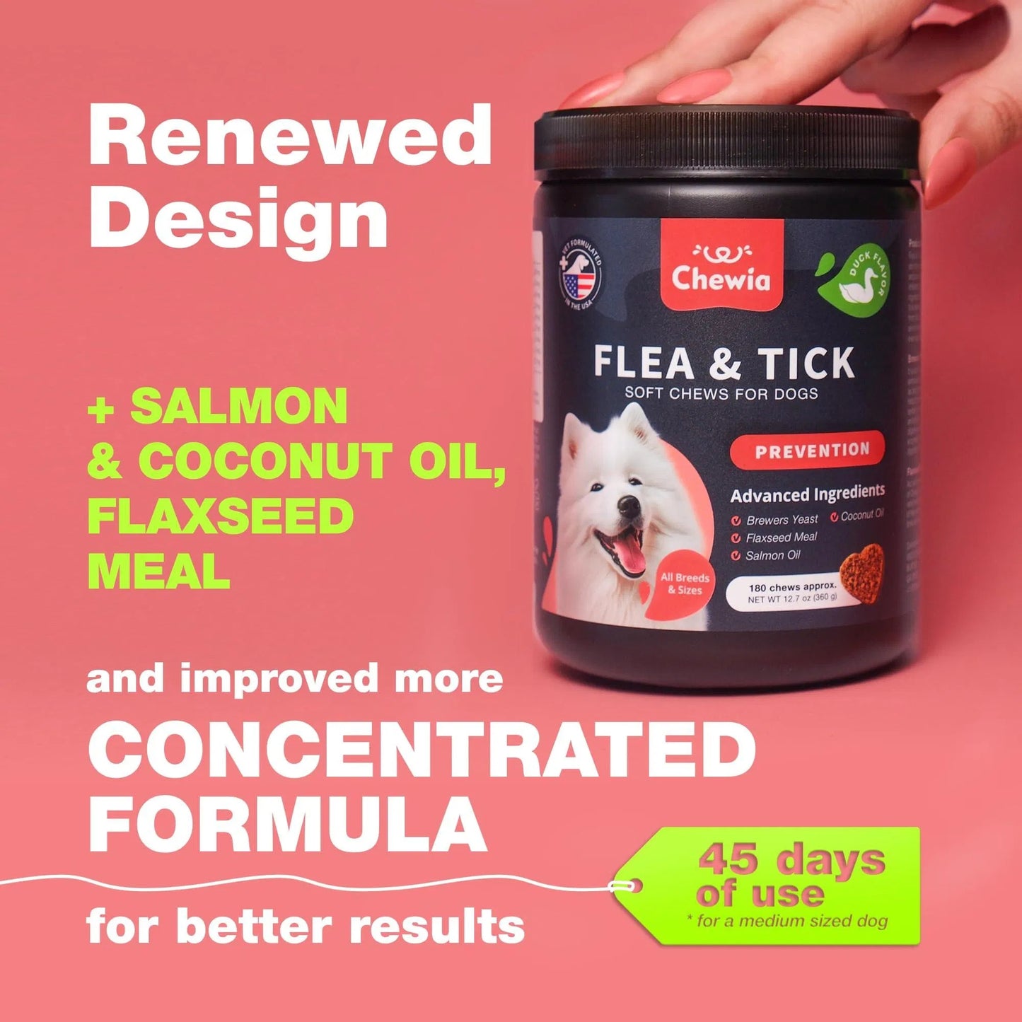 Dog Flea & Tick Control Soft Treats Immune Support Supplement