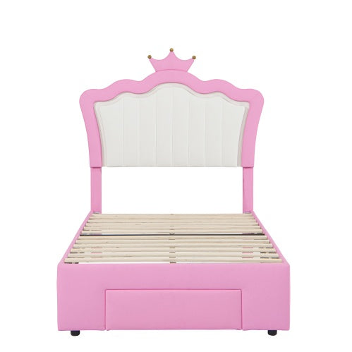 Twin Size Upholstered Bed Frame With LED Lights