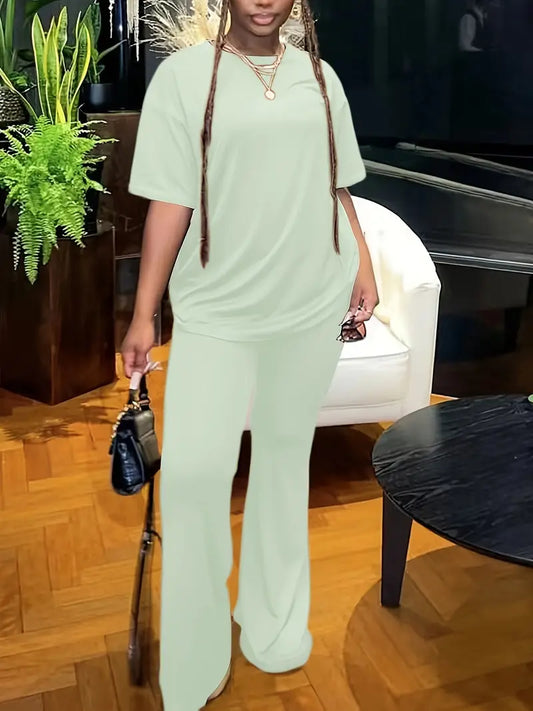 Foreign Trade Loose T-Shirts, Long Wide-Leg Pants