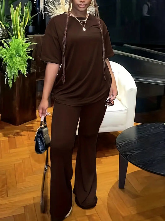 Foreign Trade Loose T-Shirts, Long Wide-Leg Pants