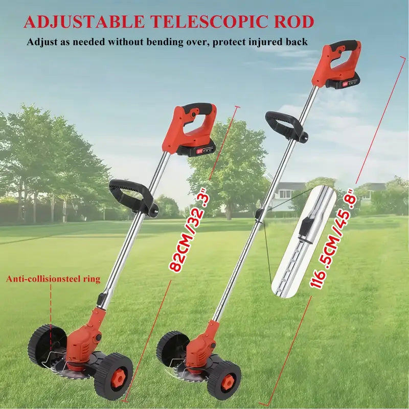Portable Home Cordless Electric Lawn Mower, Yard Weeder/Cordless Lawn Mower with 3 Models Of Blades