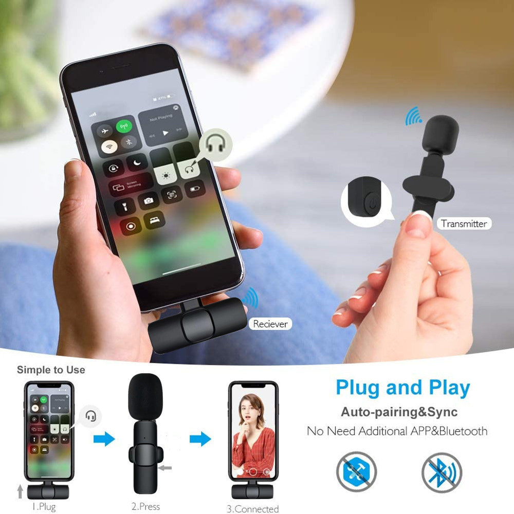 Wireless Lavalier Microphone Portable Audio Video