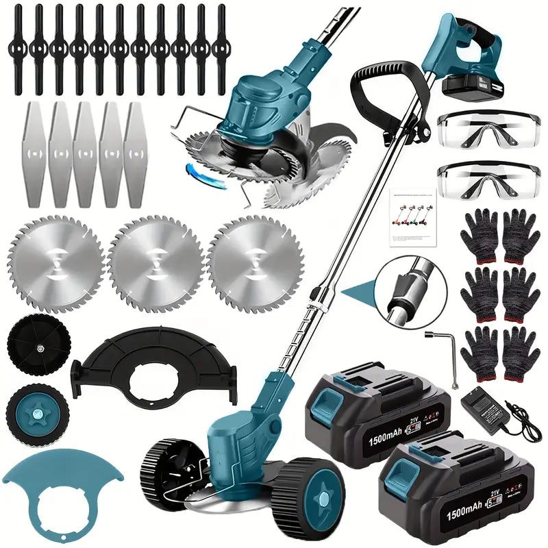 Portable Home Cordless Electric Lawn Mower, Yard Weeder/Cordless Lawn Mower with 3 Models Of Blades