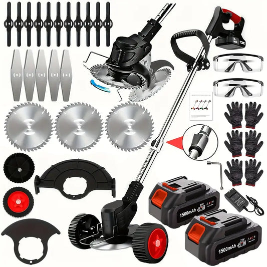 Portable Home Cordless Electric Lawn Mower, Yard Weeder/Cordless Lawn Mower with 3 Models Of Blades
