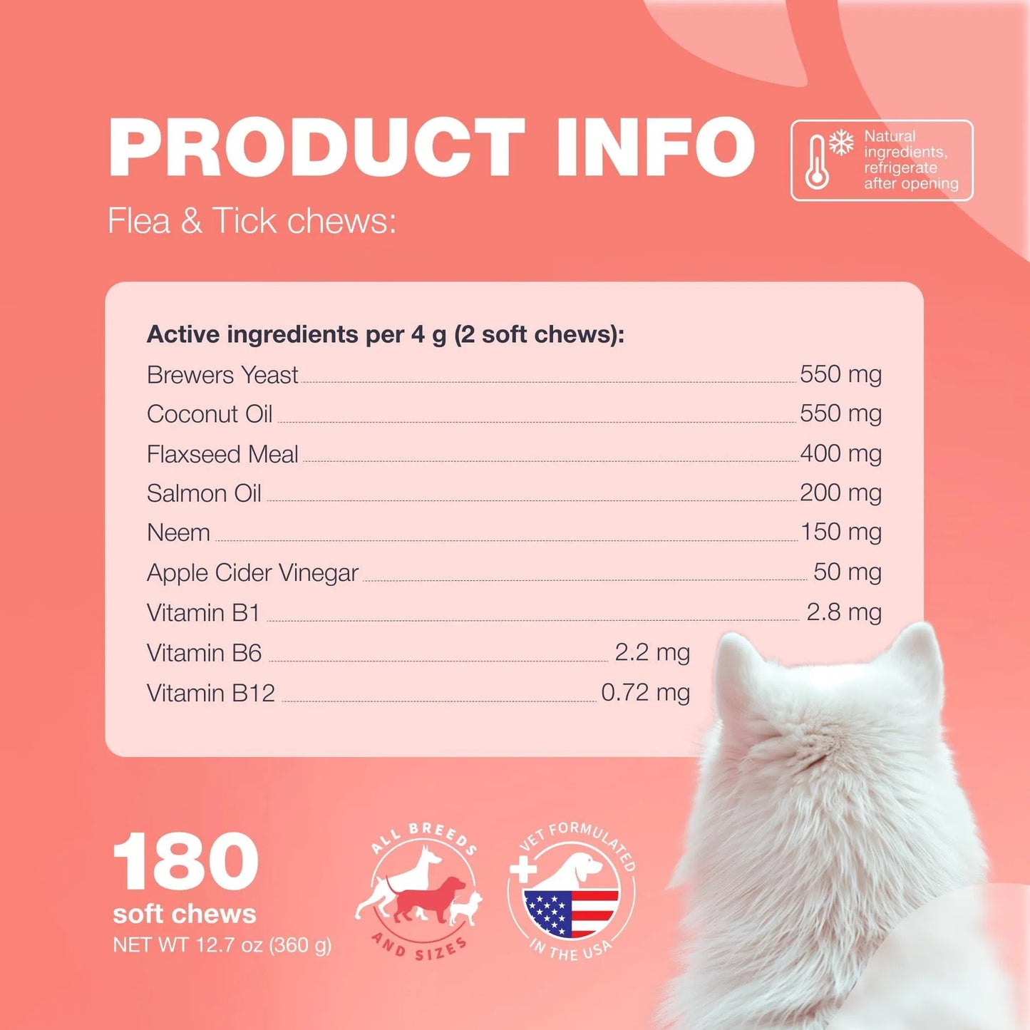 Dog Flea & Tick Control Soft Treats Immune Support Supplement