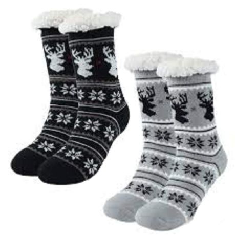 2x Slipper Winter Socks